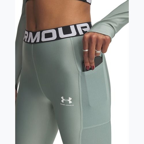 Dámské legíny Under Armour HeatGear Rib silica green/silica green/white