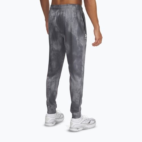 Pánské kalhoty Under Armour Rival Terry Jogger s potiskem castlerock/onyx white