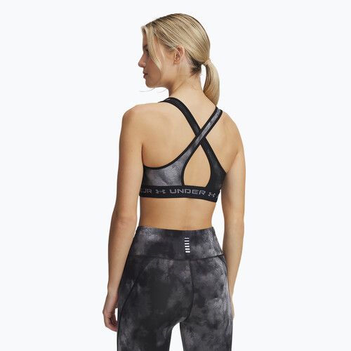 Fitness podprsenka Under Armour Crossback Mid Print black/titan gray/titan gray