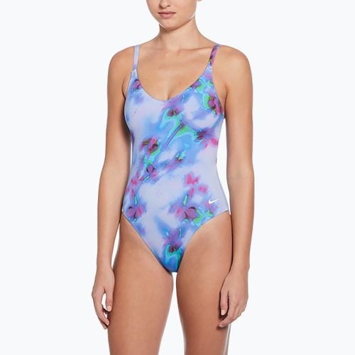 Dětské jednodílné plavky Nike Floral Blur V-Neck hydrangeas