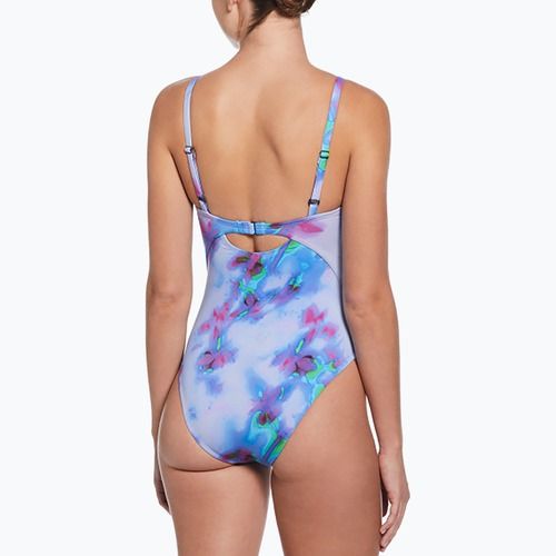 Dětské jednodílné plavky Nike Floral Blur V-Neck hydrangeas