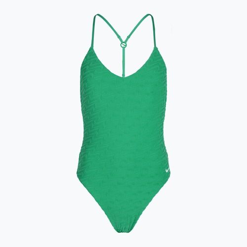 Dámské jednodílné plavky Nike Swoosh Link Y-Back stadium green