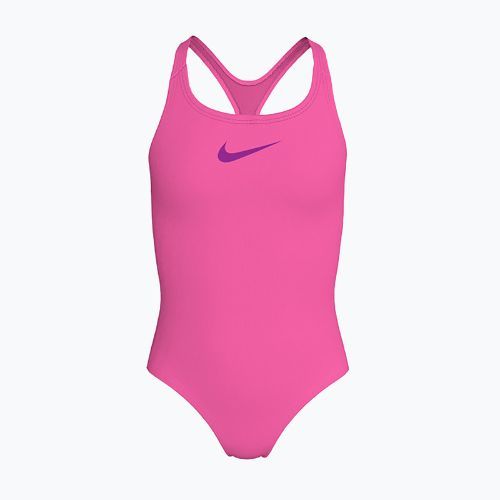 Dětské jednodílné plavky Nike Essential Racerback hyber pink