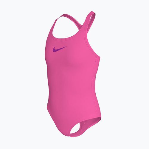 Dětské jednodílné plavky Nike Essential Racerback hyber pink