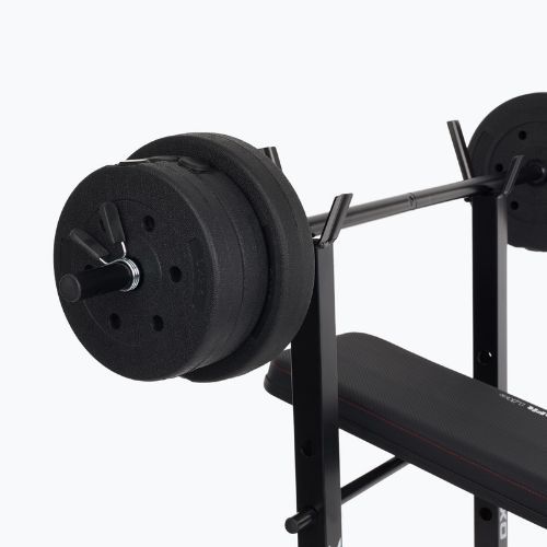Posilovací lavice XTREXO BenchFit Lite se stojanem a činkou black