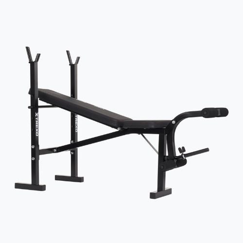 Posilovací lavice XTREXO BenchFit Lite se stojanem a činkou black