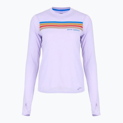 Dámské běžecké tričko Brooks Distance Graphic LS heather violet dash/stripe