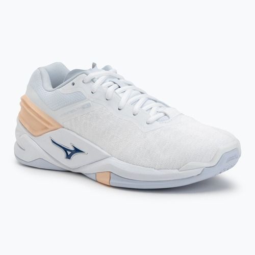 Dámské házenkářské boty Mizuno Wave Stealth Neo white/navy peony/peach parfait