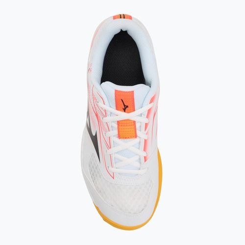 Dětské tenisové boty Mizuno Break Shot 5 Jr CC white/calypso coral/citrus