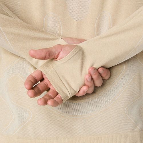 Pánské běžecké tričko Longsleeve ASICS Road Seamless LS cream 