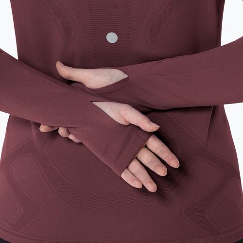 Dámské běžecké tričko Longsleeve ASICS Road Seamless LS dark currant/port royal 