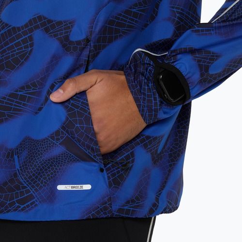 Pánská běžecká bunda ASICS Road Lite-Show Packable performance black/dark cobalt