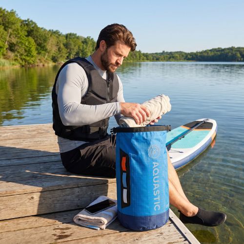 Vodotěsný vak AQUASTIC Dry Bag 13 l Nylon/TPU blue