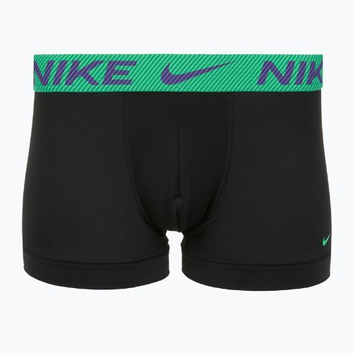Pánské boxerky Nike Dri-Fit Essential Micro Trunk 3 páry black green shock/wild violet/black text wb