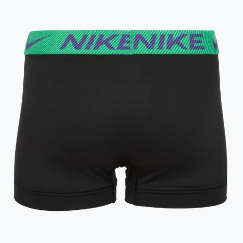 Pánské boxerky Nike Dri-Fit Essential Micro Trunk 3 páry black green shock/wild violet/black text wb