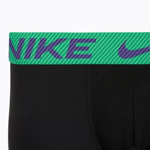 Pánské boxerky Nike Dri-Fit Essential Micro Trunk 3 páry black green shock/wild violet/black text wb