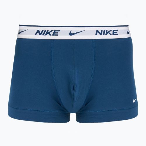 Pánské boxerky Nike Everyday Cotton Stretch Trunk 3 páry light armry blue/blue force/white waistband