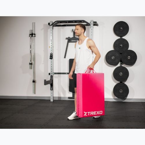 Skládací gymnastická matrace TREXO 195 x 80 x 5 cm pink