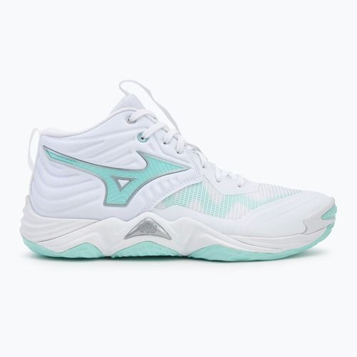 Dámské volejbalové boty Mizuno Wave Momentum Elite Mid white/blue tint