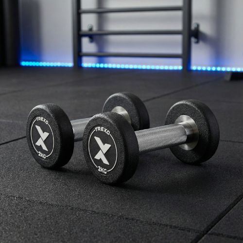 Pogumovaná litinová činka XTREXO Pro 2 kg black