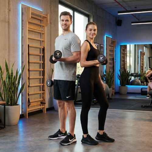 Gumová litinová činka XTREXO Pro 4 kg black