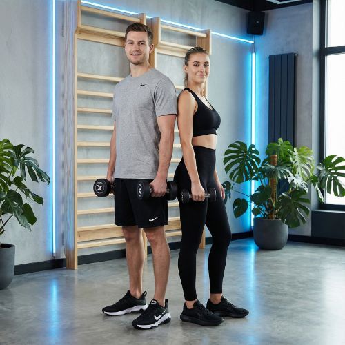 Gumová litinová činka XTREXO Pro 6 kg black