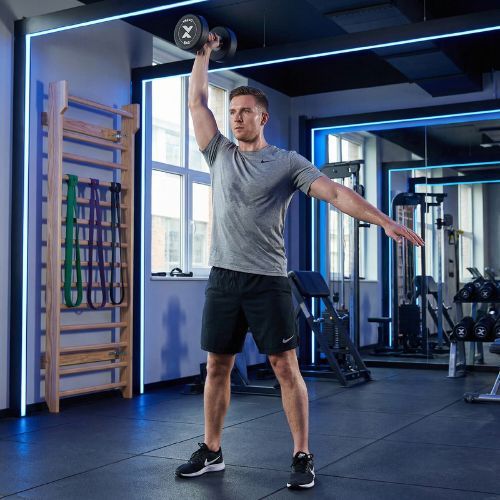 Pogumovaná litinová činka XTREXO Pro 8 kg black