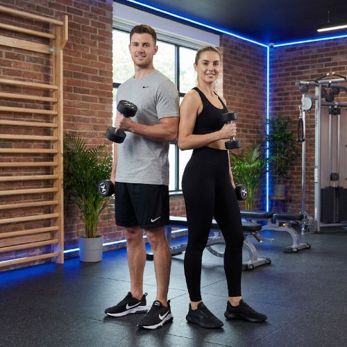 Pogumovaná litinová činka XTREXO Pro 10 kg black