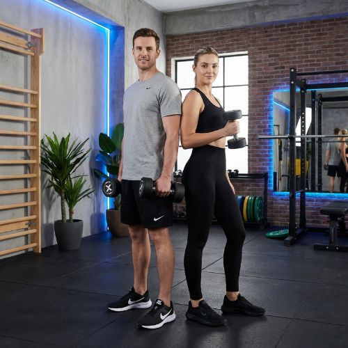 Gumová litinová činka XTREXO Pro 12 kg black