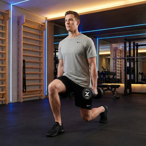 Gumová litinová činka XTREXO Pro 16 kg black