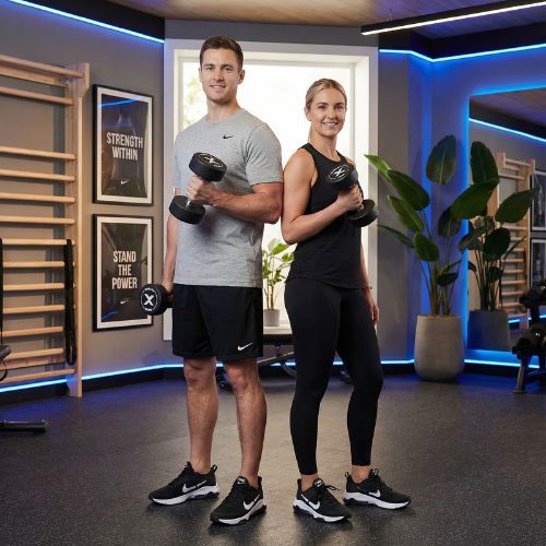 Pogumovaná litinová činka XTREXO Pro 20 kg black