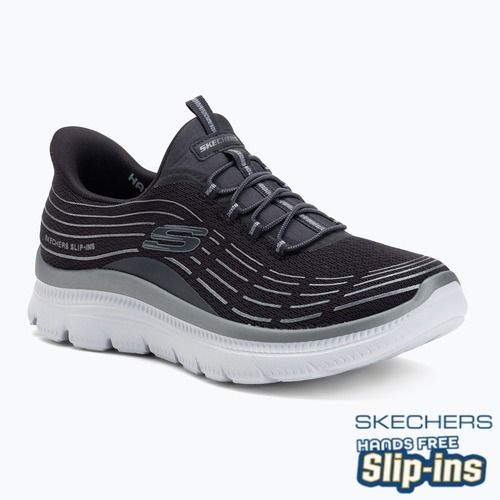 Dámské boty SKECHERS Summits Plus Soft Luster charcoal/silver