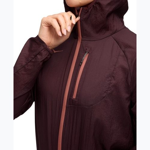 Dámská běžecká bunda HOKA Skyflow black cherry