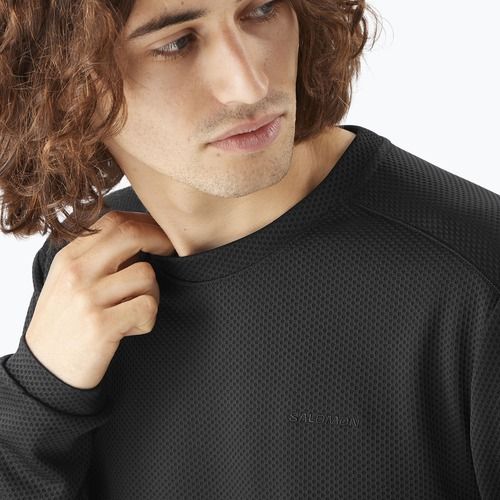 Pánská trekkingová mikina Salomon Motomesh Crewneck deep black