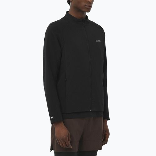 Pánská běžecká mikina Salomon Mountain Flex Hybrid deep black