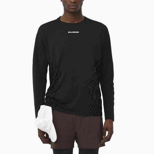 Pánské běžecké tričko Longsleeve Salomon Sense Aero GFX deep black