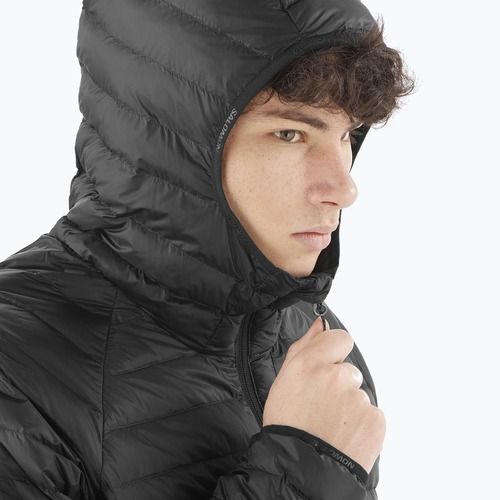 Pánská péřová bunda Salomon Elixir Micro Down Hoodie deep black