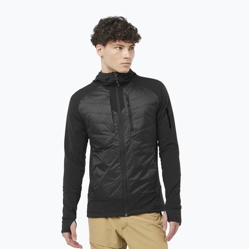 Pánská hybridní bunda Salomon Elixir Hybrid Hoodie Insulated deep black