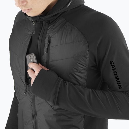 Pánská hybridní bunda Salomon Elixir Hybrid Hoodie Insulated deep black