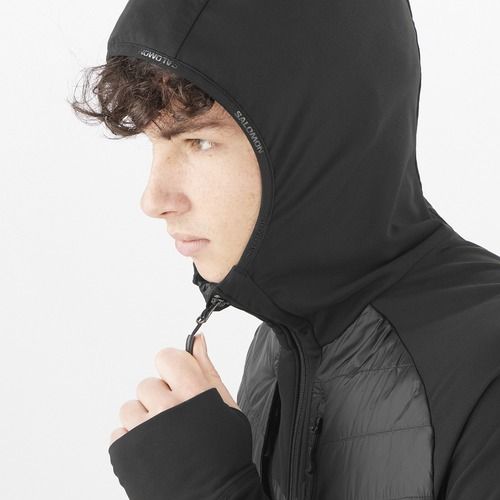 Pánská hybridní bunda Salomon Elixir Hybrid Hoodie Insulated deep black