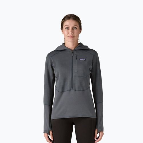 Dámská softshellová bunda Patagonia R1 Hybrid Pullover Hoody smolder blue