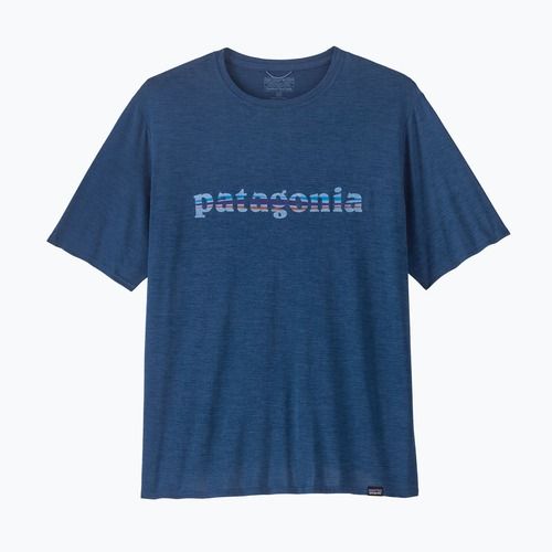 Pánské tričko Patagonia Cap Cool Daily Graphic Shirt '73 text logo / clement blue x-dye
