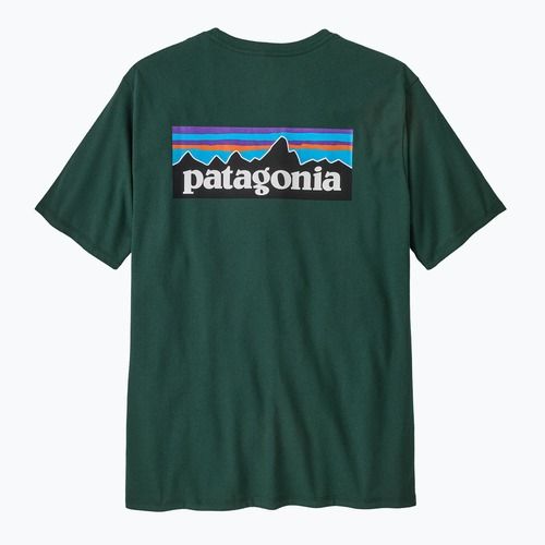 Pánské tričko Patagonia P-6 Logo Responsibili-Tee cascade green