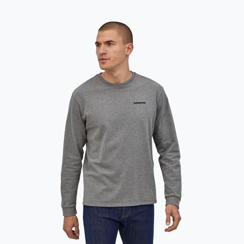 Pánské tričko Longsleeve Patagonia P-6 Logo Responsibili gravel heather