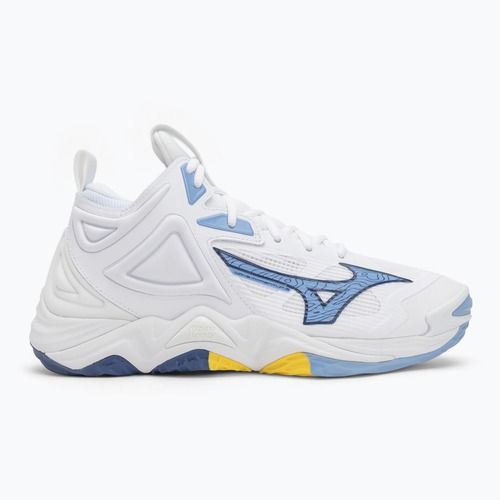 Volejbalové boty Mizuno Wave Momentum 3 Mid bílé/bellwether modré/belair modré
