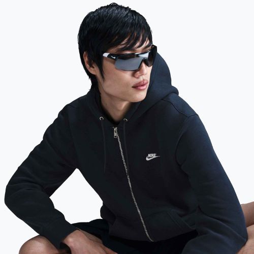 Pánská mikina Nike Club Full Zip Hoodie obsidian/obsidian/white