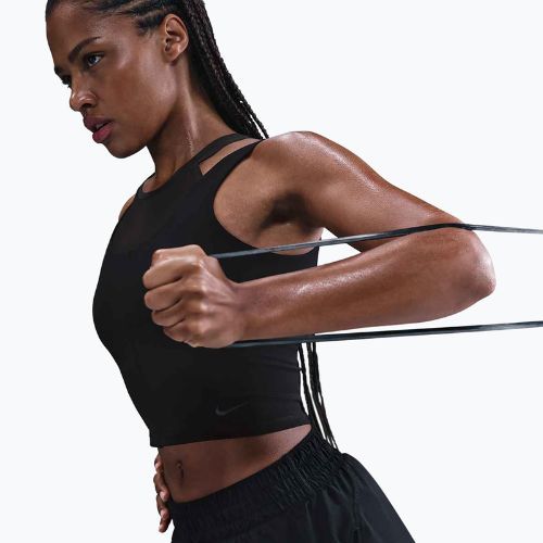 Dámský tréninkový top Nike One Fitted Dri-Fit Cropped Tank black/dark smoke grey
