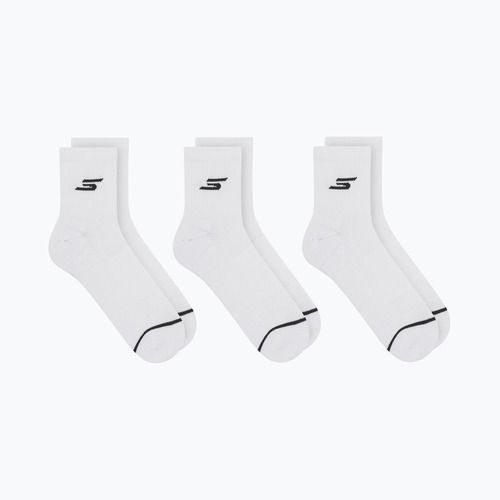 Pánské ponožky SKECHERS 1/2 Terry Qtr Crew 3 páry white traditional