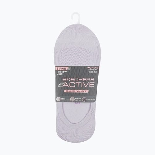 Dámské ponožky SKECHERS Non Terry No Show Liner 3 páry purple