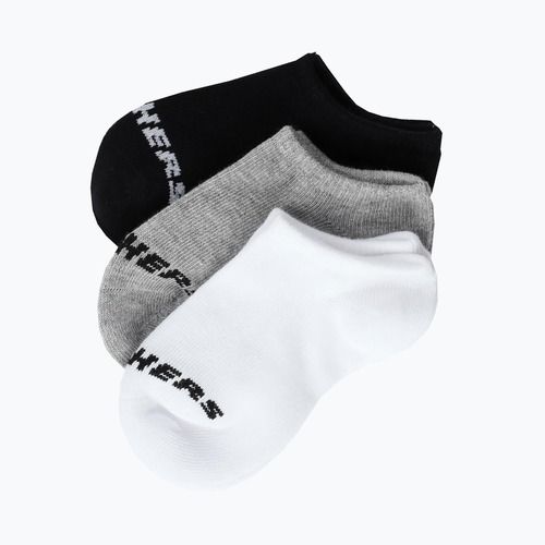 Dětské ponožky SKECHERS Non Terry No Show 3 páry white/grey